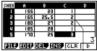 CASIO FX-9860GSD - - To specify the frequency of each data item - 1