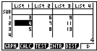 CASIO FX-9860GSD - - To delete a cell - 1