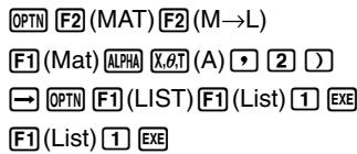 CASIO FX-9860GSD - - To assign the contents of a matrix column to a list - 2