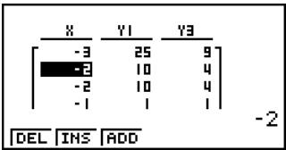 CASIO FX-9860GSD - - To insert a row - 4