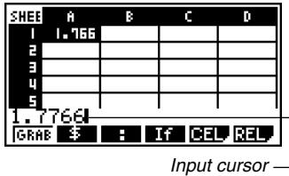 CASIO FX-9860GSD - - To replace a cell's current contents with new input - 1