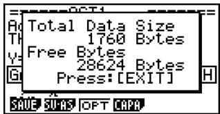 CASIO FX-9860GSD - - To display the eActivity memory usage screen - 1