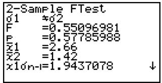 CASIO FX-9860GSD - ■ 2-Sample F Test - 3