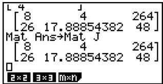 CASIO FX-9860GSD - - To assign a matrix created using natural input to a MAT mode matrix - 3