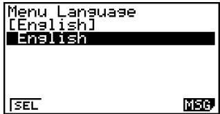 CASIO FX-9860GSD - - To select the Menu Language - 1