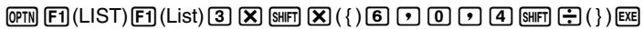 CASIO FX-9860GSD - - To directly input a list of values - 5