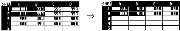 CASIO FX-9860GSD - - To delete an entire line or column of cells - 5