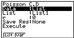 CASIO FX-9860GSD - - Poisson Cumulative Density - 1