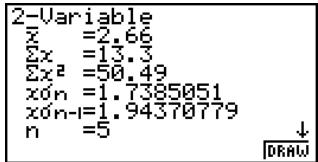 CASIO FX-9860GSD - ■ Displaying the Calculation Results of a Drawn Paired-Variable Graph - 1