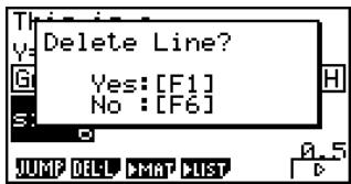 CASIO FX-9860GSD - - To delete a line or strip - 2