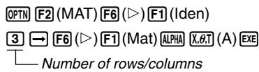 CASIO FX-9860GSD - Example 2 To create a 3 × 3 identity matrix as Matrix A - 1