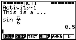 CASIO FX-9860GSD - - To input a calculation formula into an eActivity - 2