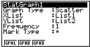 CASIO FX-9860GSD - - To display the general graph settings screen - 1