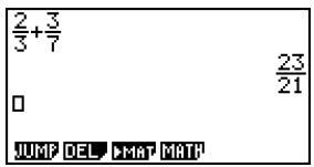 CASIO FX-9860GSD - - Math Input Mode Calculation Result Display - 1