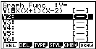 CASIO FX-9860GSD - Example 1: To graph Y = X(X + 1)(X - 2) - 3