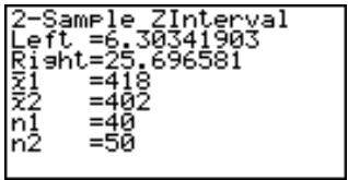 CASIO FX-9860GSD - • 2-Sample Z Interval - 5