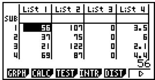 CASIO FX-9860GSD - - To input values one-by-one - 1