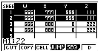 CASIO FX-9860GSD - - To delete an entire line or column of cells - 2