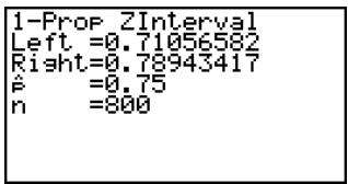 CASIO FX-9860GSD - • 1-Prop Z Interval - 2
