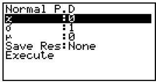 CASIO FX-9860GSD - - Normal Probability Density - 1