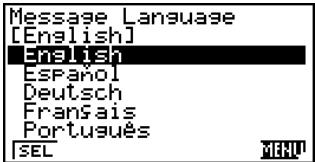 CASIO FX-9860GSD - - To select the Mssage Language - 1