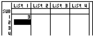 CASIO FX-9860GSD - - To input values one-by-one - 2