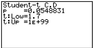 CASIO FX-9860GSD - - Student- t Distribution Probability - 4