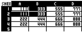 CASIO FX-9860GSD - - To insert lines or columns of blank cells - 3