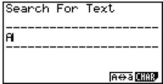 CASIO FX-9860GSD - Example To search for the letter "A" inside the program named OCTA - 3