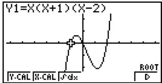 CASIO FX-9860GSD - Example 2: To determine the roots of Y = X(X + 1)(X - 2) - 3