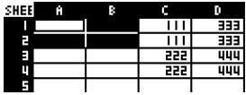 CASIO FX-9860GSD - - To insert lines or columns of blank cells - 4