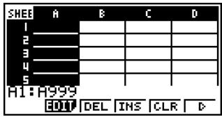 CASIO FX-9860GSD - - To select an entire column - 1