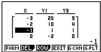 CASIO FX-9860GSD - - To change variable values in a table - 3