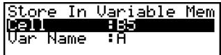 CASIO FX-9860GSD - - To assign the contents of a cell to a variable - 1