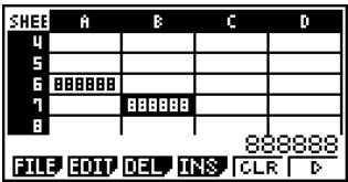 CASIO FX-9860GSD - • To select a range of cells - 1