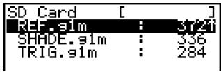 CASIO FX-9860GSD - Example To search for all files in the SD card whose names begin with the letter "R" - 1