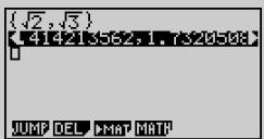 CASIO FX-9860GSD - Arrows appear at the left, right, top, or bottom edge of the display to let you know when there is more data off the screen in the corresponding direction. - 1