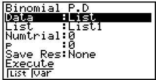 CASIO FX-9860GSD - - Binomial Probability - 1