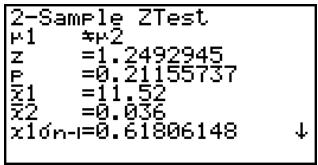 CASIO FX-9860GSD - - 2-Sample Z Test - 3
