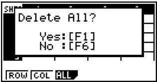 CASIO FX-9860GSD - - To delete the contents of all the cells in a spreadsheet - 1