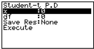 CASIO FX-9860GSD - - Student- t Probability Density - 1