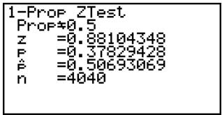 CASIO FX-9860GSD - - 1-Prop Z Test - 2