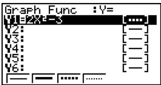 CASIO FX-9860GSD - - To change the line style of a graph function - 3