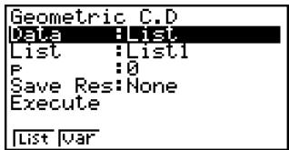 CASIO FX-9860GSD - - Geometric Cumulative Density - 1