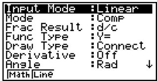 CASIO FX-9860GSD - - To change a mode setup - 1