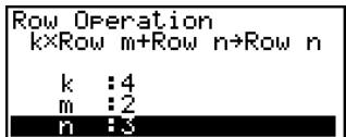 CASIO FX-9860GSD - - To calculate the scalar multiplication of a row and add the result to another row - 2