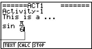 CASIO FX-9860GSD - - To input a calculation formula into an eActivity - 1
