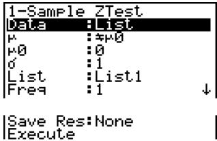 CASIO FX-9860GSD - - 1-Sample Z Test - 3