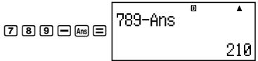 CASIO FX-82ES - Inputting Answer Memory Contents into an Expression - 3