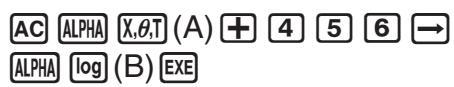 CASIO FX-7400GII - Example 2 To add 456 to variable A and store the result in variable B - 1